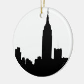 NYC skyline silhouet, emp st bldg #1 Keramisch Ornament (Links)
