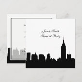 NYC Skyline Silhouet, ESB #1 BW Sweet 16 SQ Kaart (Voorkant / Achterkant)