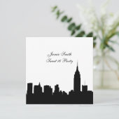 NYC Skyline Silhouet, ESB #1 BW Sweet 16 SQ Kaart (Staand voorkant)