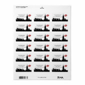 NYC Skyline Silhouet, Kiss ESB #1H BW ADDR Label (Full Sheet)