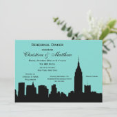 NYC Skyline Silhouet repetitie diner #F Kaart (Staand voorkant)