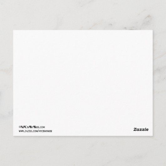 NYC Skyline Silhouet Rood Sterrentafelnummer Briefkaart (Achterkant)