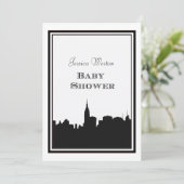 NYC Skyline Silhouette #2 DIY Baby shower Kaart (Staand voorkant)