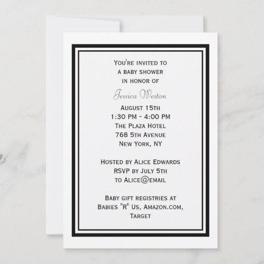 NYC Skyline Silhouette #2 DIY Baby shower Kaart (Achterkant)