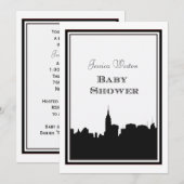 NYC Skyline Silhouette #2 DIY Baby shower Kaart (Voorkant / Achterkant)