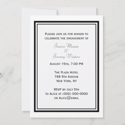 NYC Skyline Silhouette #2 DIY Verloving Kaart (Achterkant)