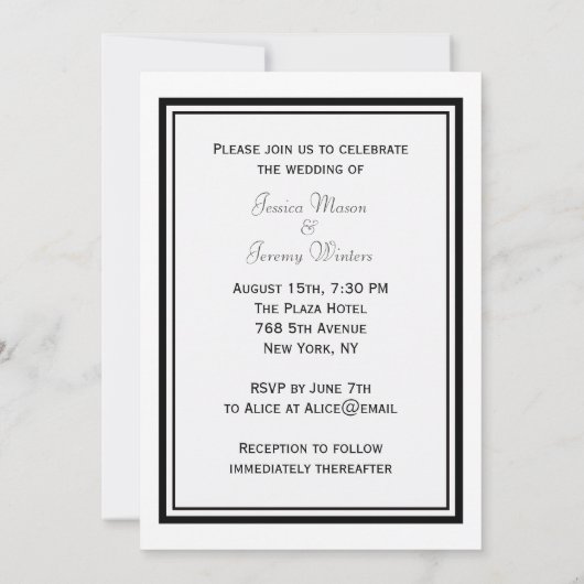 NYC Skyline Silhouette #2 DIY Wedding Invite Kaart (Achterkant)