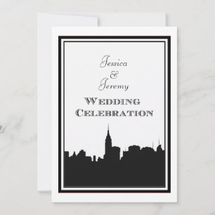 NYC Skyline Silhouette #2 DIY Wedding Invite Kaart