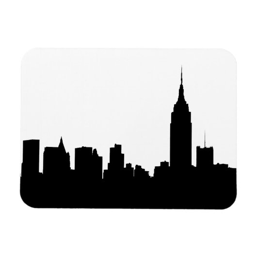 NYC Skyline Silhouette, Empire State Bldg #1 Magneet (Horizontaal)
