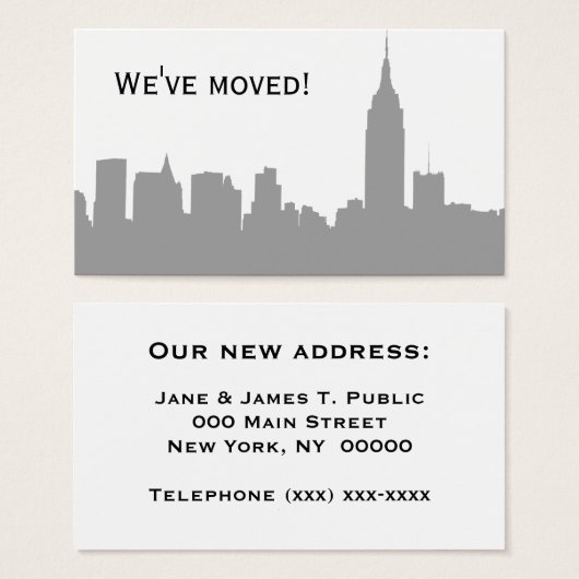 NYC Skyline Silhouette, ESB #1 Grijs - We zijn ver Visitekaartje (Voorkant /achterkant)