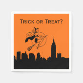 NYC Skyline Silhouette Halloween Cheeky Witch Servetten (Voorkant)