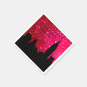 NYC Skyline Silhouette Hot Pink Red Heart Servet (Hoek)