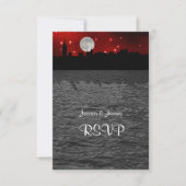 NYC Skyline Silhouette Moon Red RSVP 1 (Voorkant)