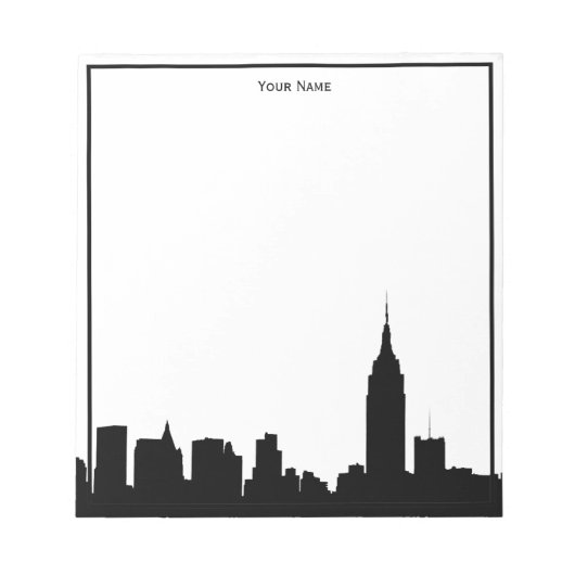 NYC Skyline Silhouette, omgeven Notitieblok (Voorkant)