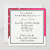 NYC Skyline Silhouette Pink Red Heart Sweet 16 Kaart (Achterkant)