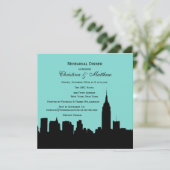 NYC Skyline Silhouette Repetitie Diner SQ Kaart (Staand voorkant)