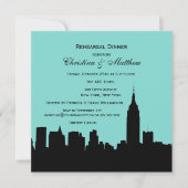 NYC Skyline Silhouette Repetitie Diner SQ Kaart (Voorkant)