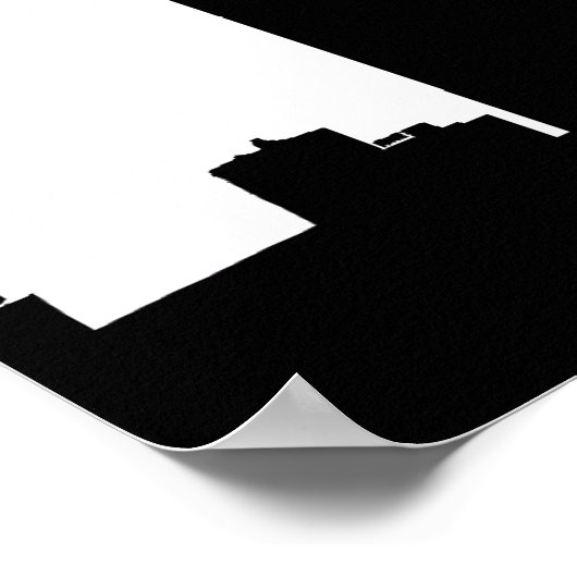 NYC Skyline Silhouette Wedding Party Banner Poster (Hoek)