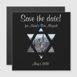 NYC Skyline Star Save the Date Magnet Magnetische Uitnodiging