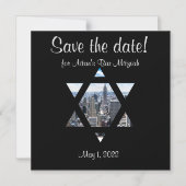 NYC Skyline Star Save the Date Magnet Magnetische Uitnodiging (Voorkant)