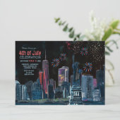 NYC Skyline Sterrennacht op 4 juli Kaart (Staand voorkant)