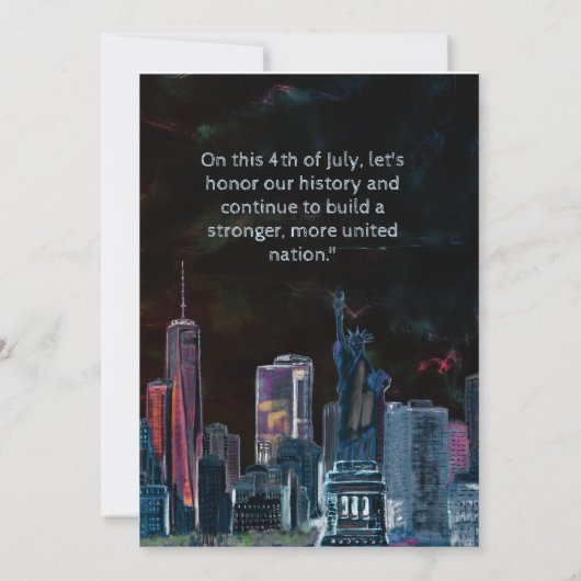 NYC Skyline Sterrennacht op 4 juli Kaart (Achterkant)