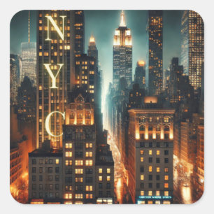 NYC Skyline Sticker - New York City Iconic Landmar