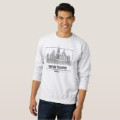 NYC Skyline Sweatshirt: Iconic Line Art Edition Trui (Voorkant volledig)