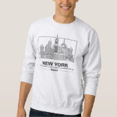 NYC Skyline Sweatshirt: Iconic Line Art Edition Trui (Voorkant)