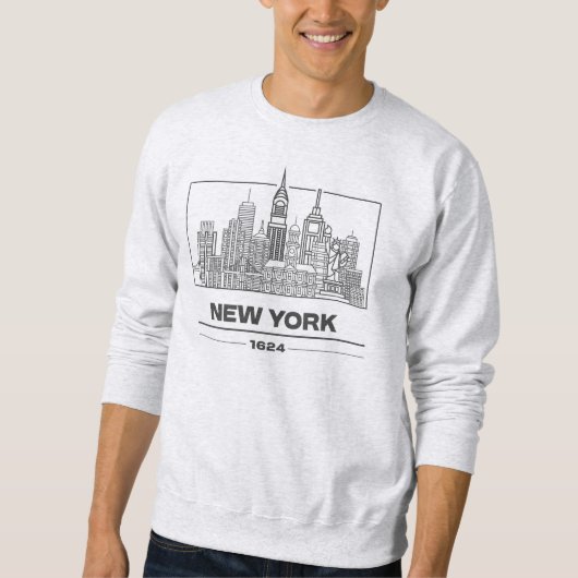 NYC Skyline Sweatshirt: Iconic Line Art Edition Trui (Voorkant)