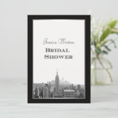 NYC Skyline Top van de Rock ESB Etch Vrijgezellenf Kaart (Staand voorkant)