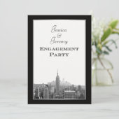 NYC Skyline Top van het ESB Etched Verloving van R Kaart (Staand voorkant)