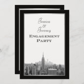 NYC Skyline Top van het ESB Etched Verloving van R Kaart (Voorkant / Achterkant)