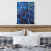 NYC Skyline, uitzicht met hoge hoek bij schemering Canvas Afdruk (Insitu (Slaapkamer))