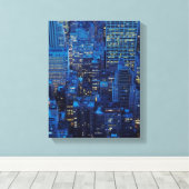 NYC Skyline, uitzicht met hoge hoek bij schemering Canvas Afdruk (Insitu (Houten vloer))