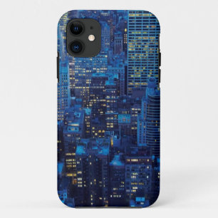 NYC Skyline, uitzicht met hoge hoek bij schemering iPhone 11 Hoesje