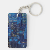 NYC Skyline, uitzicht met hoge hoek bij schemering Sleutelhanger (achterkant)