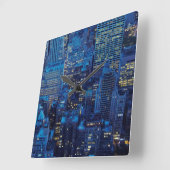 NYC Skyline, uitzicht met hoge hoek bij schemering Vierkante Klok (Hoek)