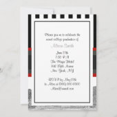 NYC Skyline Wash SQ PK BK WHT Stripe Afstuderen Kaart (Achterkant)