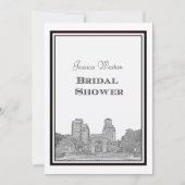 NYC Skyline Washington Sq Etched DIY Bridal Showr Kaart (Voorkant)