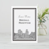 NYC Skyline Washington Sq Etched DIY Bridal Showr Kaart (Staand voorkant)