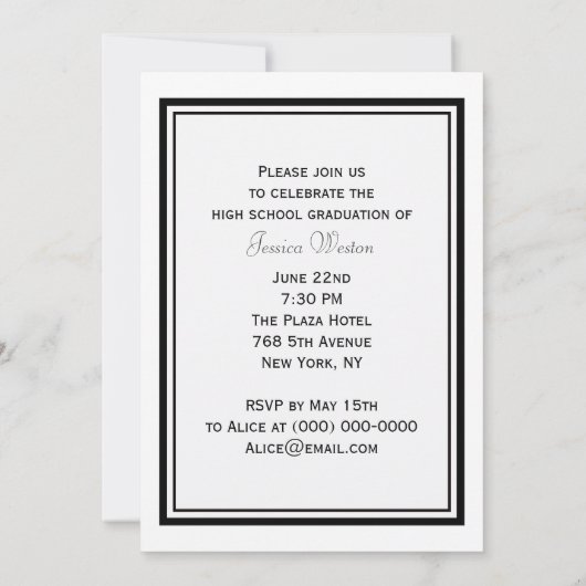 NYC Skyline Washington Sq geëtst DIY Afstuderen Kaart (Achterkant)