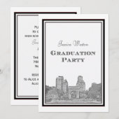 NYC Skyline Washington Sq geëtst DIY Afstuderen Kaart (Voorkant / Achterkant)