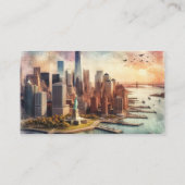 NYC Skyline Waterverf Consulting Visitekaartje (Achterkant)