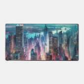 NYC Skyline Waterverf Workspace Desk Mat (Voorkant)