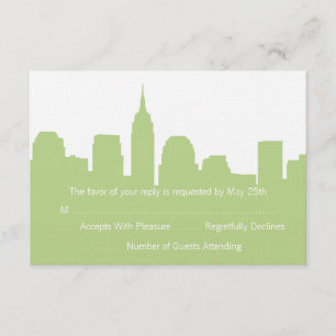 NYC Skyline Wedding RSVP-kaarten RSVP Kaartje