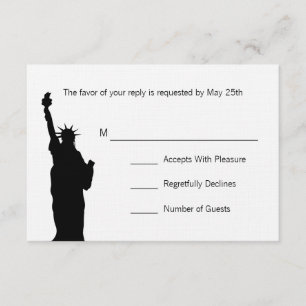 NYC Skyline Wedding RSVP-kaarten RSVP Kaartje