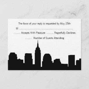 NYC Skyline Wedding RSVP-kaarten RSVP Kaartje