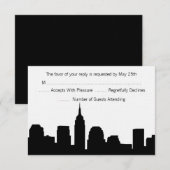 NYC Skyline Wedding RSVP-kaarten RSVP Kaartje (Voorkant / Achterkant)