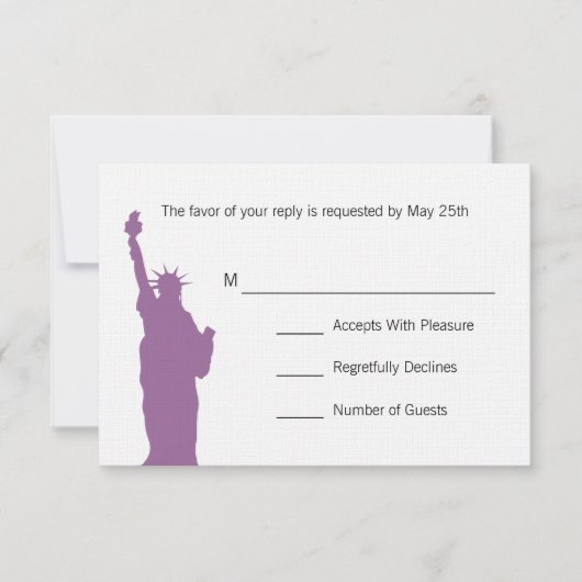 NYC Skyline Wedding RSVP-kaarten RSVP Kaartje (Voorkant)